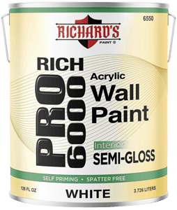 6550.0 Rich Pro 6000 Interior Acrylic Latex Semi-Gloss Wall & Trim Paint